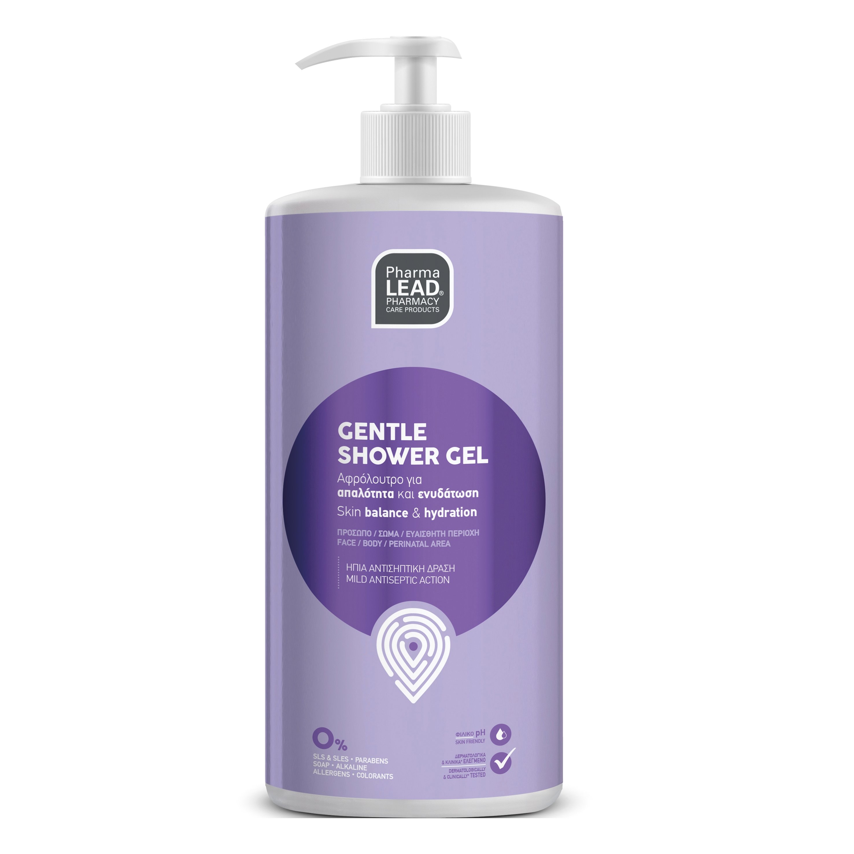 Pharmalead Gentle Shower Gel Αφρόλουτρο για Καθημερινό Καθαρισμό, Τόνωση & Αναζωογόνηση 1Lt